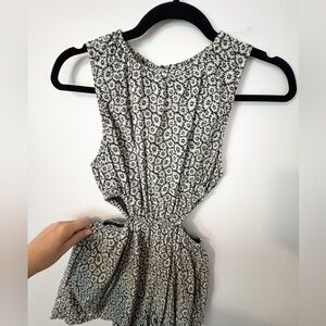 American Eagle Outfitters Black and White Floral Romper